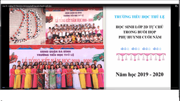 Học sinh lớp 2D tự chủ trong buổi họp Phụ huynh cuối năm học