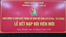 Lễ kết nạp đội chào mừng Ngày thành lập Quân đội nhân dân Việt Nam 22/12