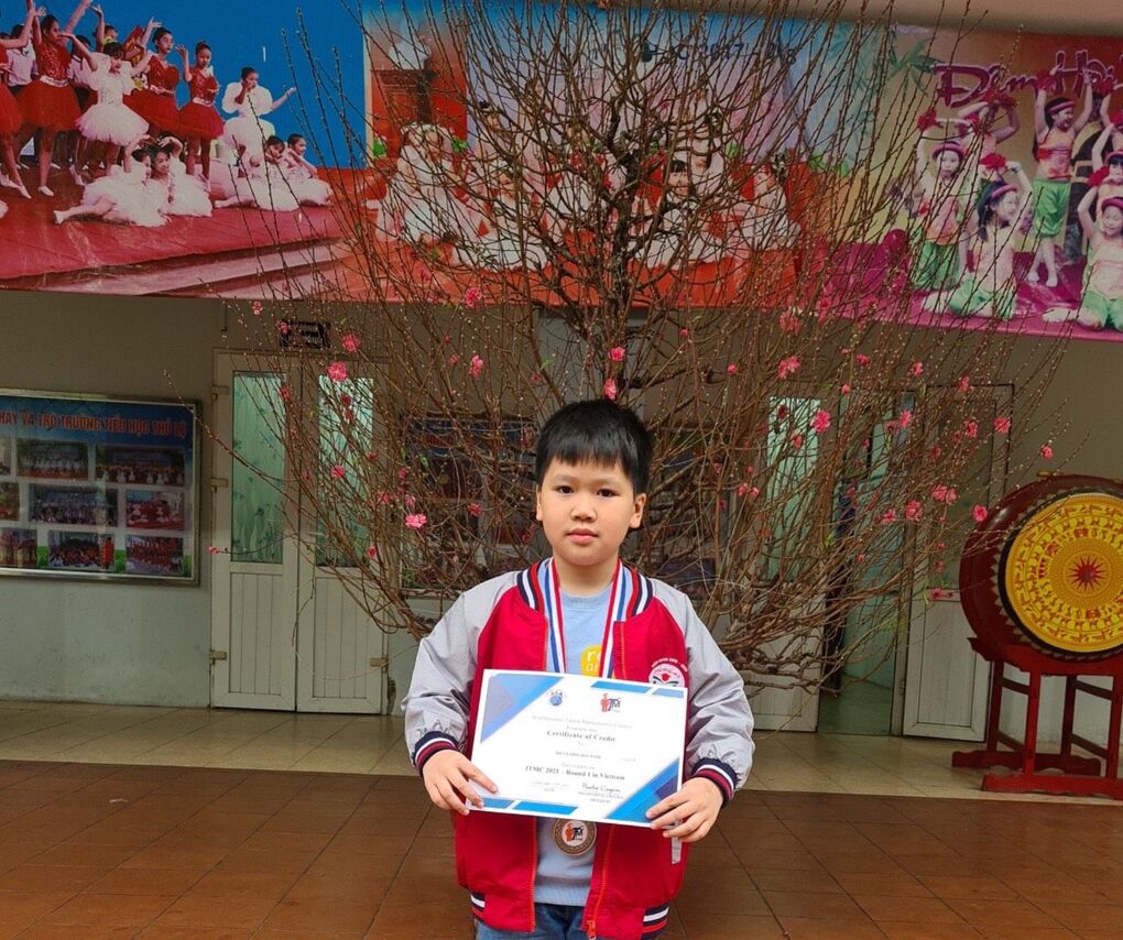 Bạn Đỗ Vương Hải Nam - lớp 3D đạt Huy chương Đồng vòng 1 thi toán ITMC