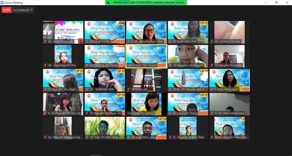 “THÁNG NGÀY YÊU THƯƠNG” – LỜI MUỐN NÓI DÀNH CHO HỌC SINH LỚP 5 NIÊN KHÓA 2016-2021