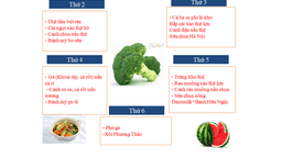 Thực đơn tuần 8 tháng 10/2020