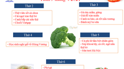 Thực đơn tuần 3 tháng 4/2021