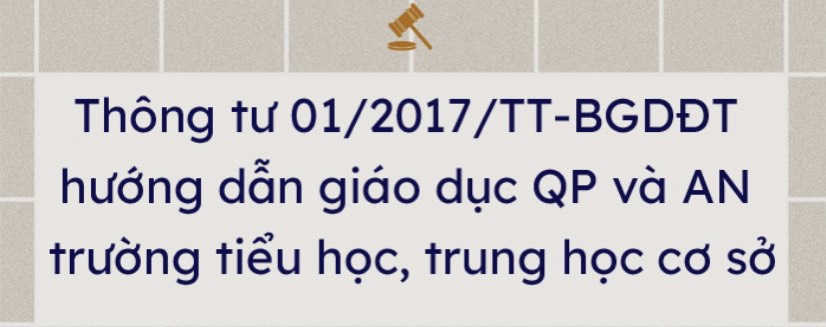 Thông tư Hướng dẫn giáo dục quốc phòng và an ninh trong trường tiểu học, trung học cơ sở của Bộ Giáo dục và Đào tạo