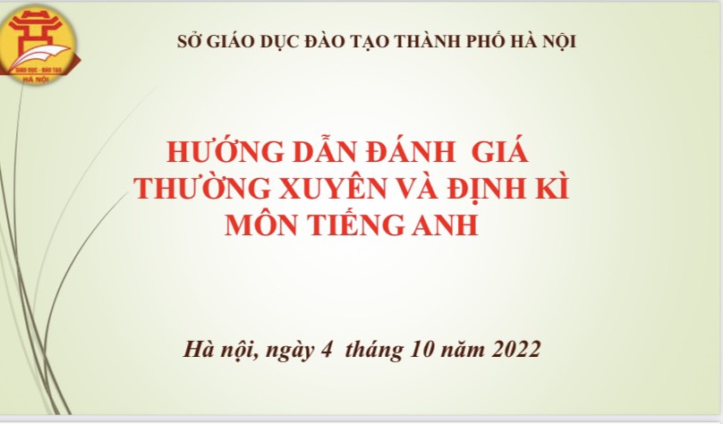 Hướng dẫn đánh giá thường xuyên và định kì môn Tiếng Anh