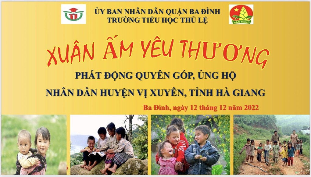 Trường Tiểu học Thủ Lệ phát động chương trình “Xuân ấm yêu thương” ủng hộ nhân dân huyện Vị Xuyên, tỉnh Hà Giang.