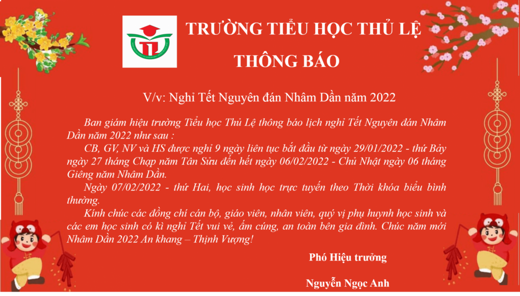 Lịch nghỉ Tết Nguyên đán Nhâm Dần năm 2022
