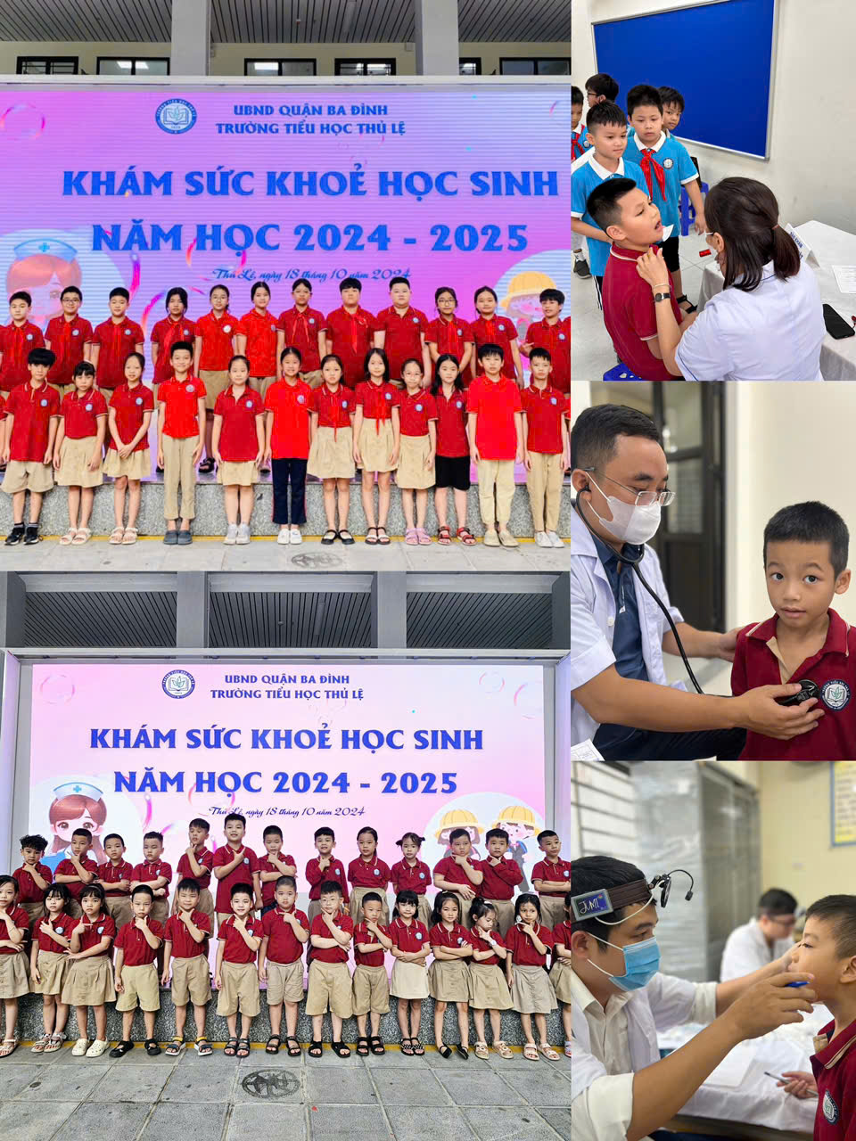 Học sinh trường Tiểu học Thủ Lệ khám sức khoẻ định kỳ năm học 2024 – 2025