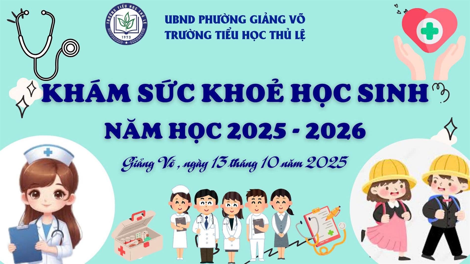Học sinh trường Tiểu học Thủ Lệ khám sức khoẻ định kỳ năm học 2025 – 2026