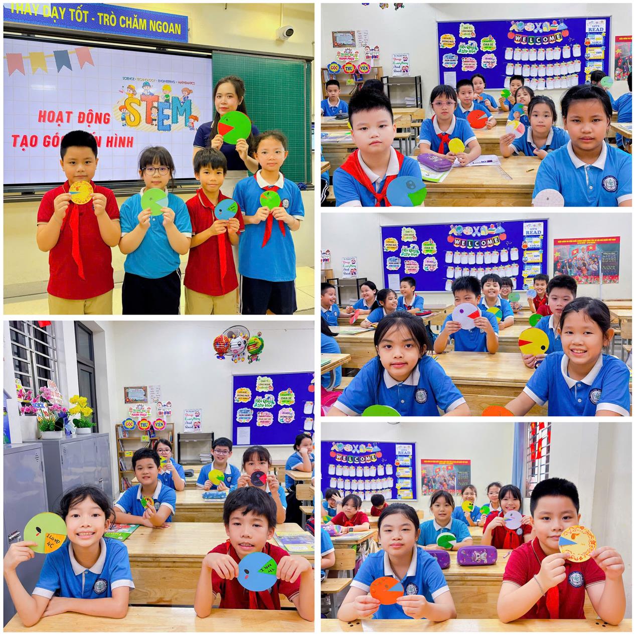 Học sinh khối 4 khám phá các loại góc cùng nhân vật Pac-Man vui nhộn