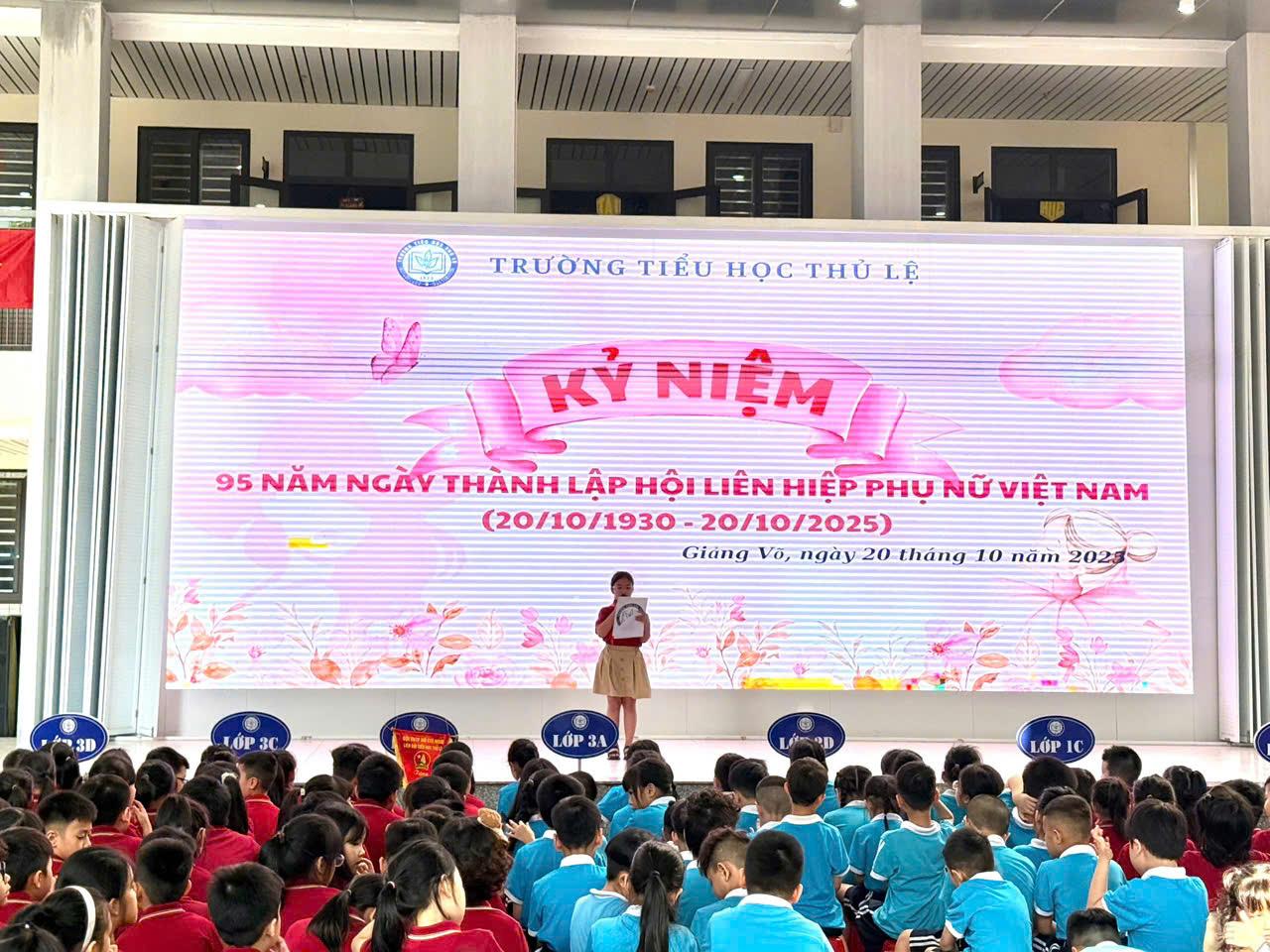 Trường Tiểu học Thủ Lệ tổ chức chương trình kỷ niệm 95 năm ngày Phụ nữ Việt Nam (20/10/1930 – 20/10/2025).