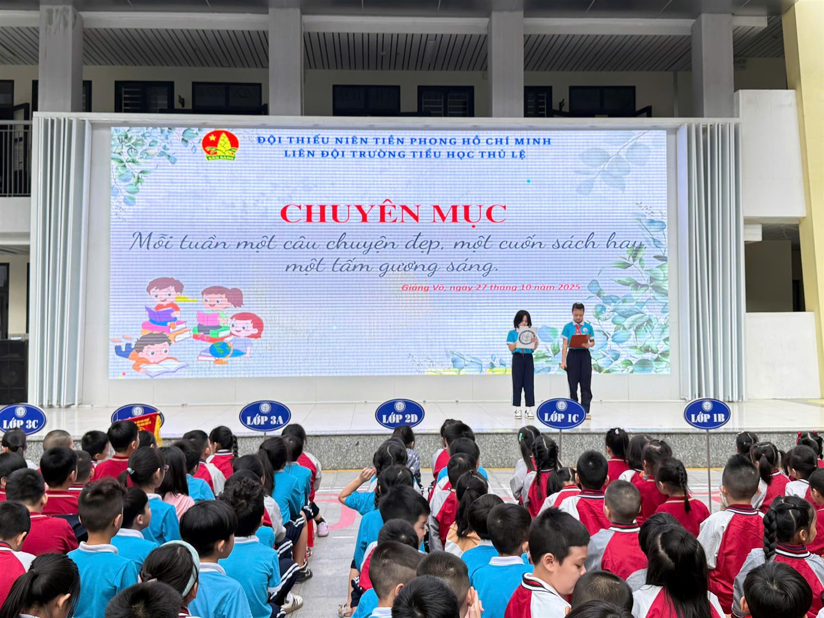 Liên đội Trường Tiểu học Thủ Lệ thực hiện chuyên mục “Mỗi tuần một câu chuyện đẹp – Một cuốn sách hay – Một tấm gương sáng” tháng 10.