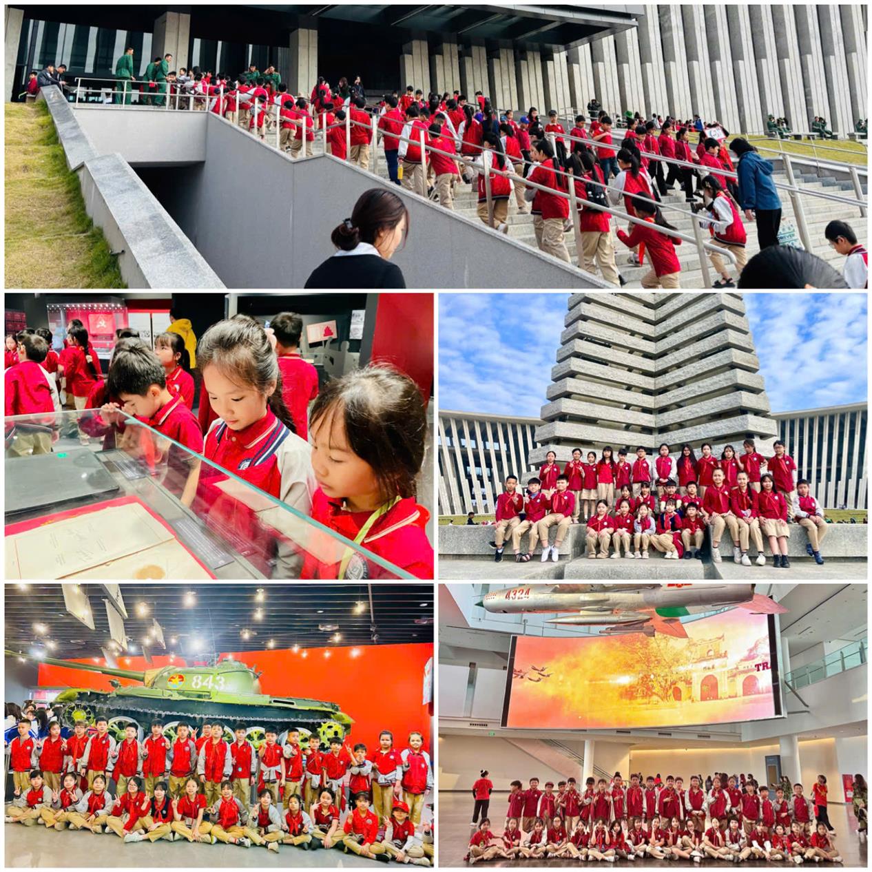 “Dấu chân lịch sử” - Hành trình về “Địa chỉ đỏ” tại Bảo tàng Lịch sử Quân sự Việt Nam của Liên đội trường Tiểu học Thủ Lệ.