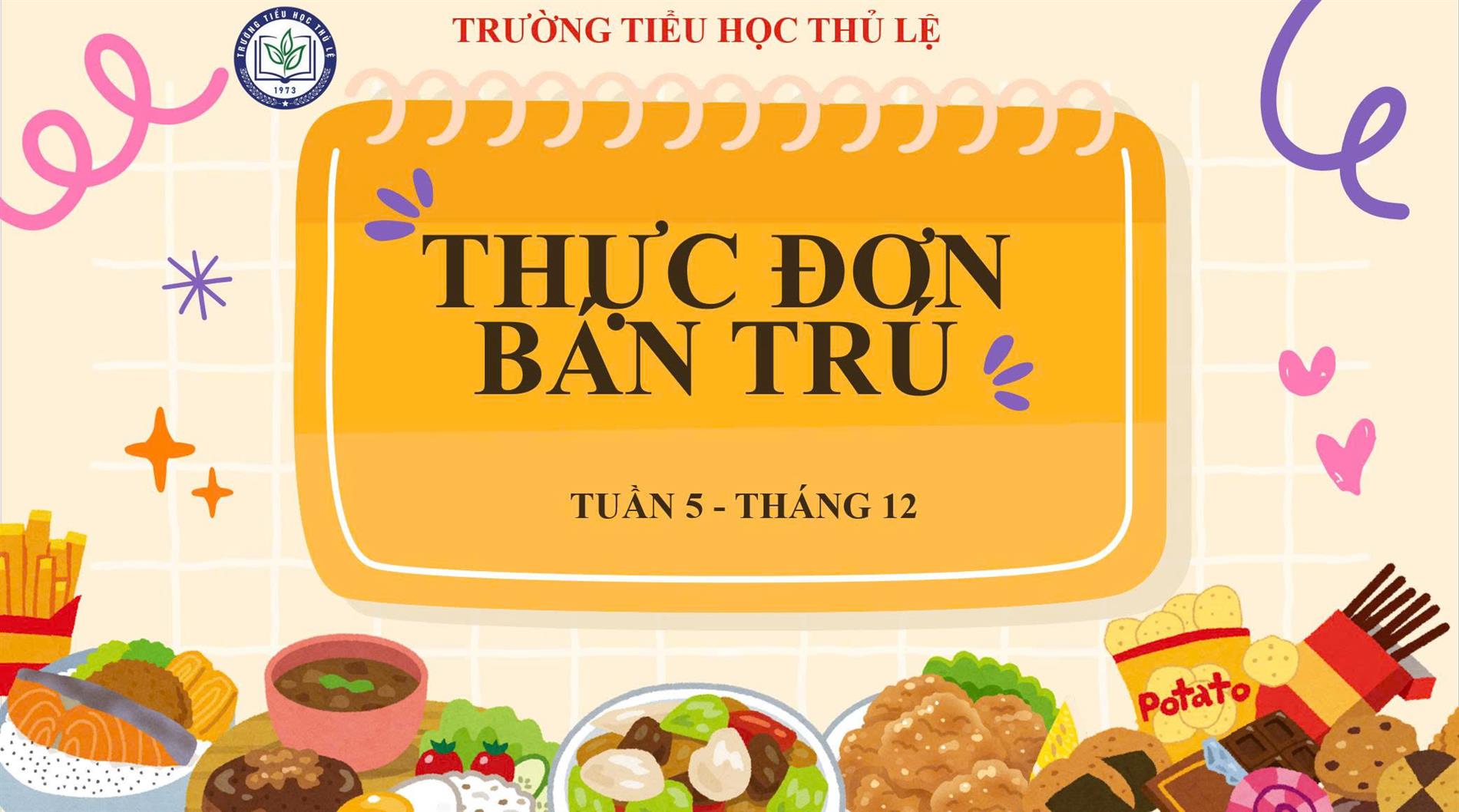 Thực đơn tuần 5 - Tháng 12 - Năm học 2025-2026