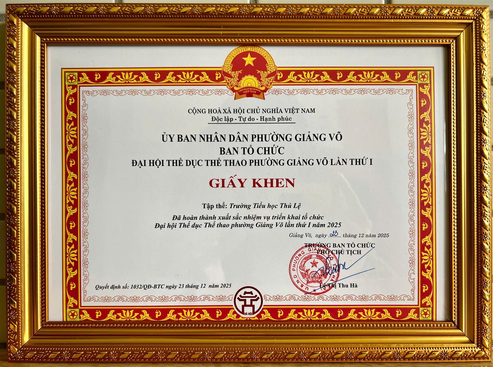 🏆🏸 Trường Tiểu học Thủ Lệ hoàn thành Xuất sắc nhiệm vụ tại Đại hội Thể dục thể thao phường  Giảng Võ🥇🎉