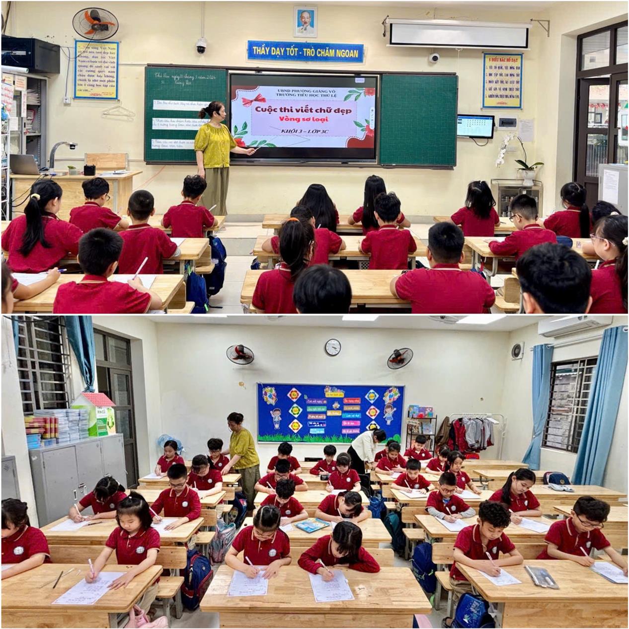 Hội thi viết chữ đẹp "Nét chữ đẹp - thắp sáng tri thức" của Khối 3 trường Tiểu học Thủ Lệ