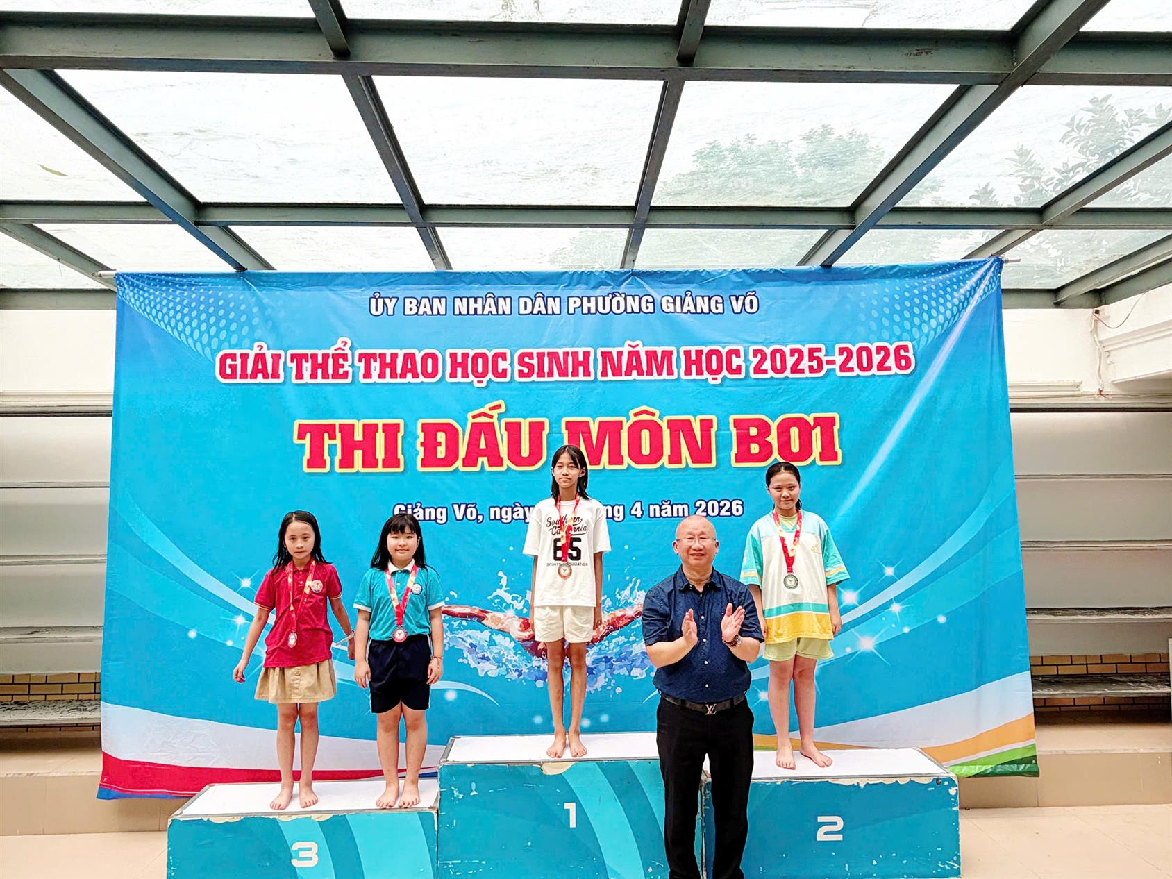 Đội tuyển môn Bơi lội trường Tiểu học Thủ Lệ đạt thành tích xuất sắc tại Giải Thể thao học sinh phường Giảng Võ năm học 2025 – 2026.