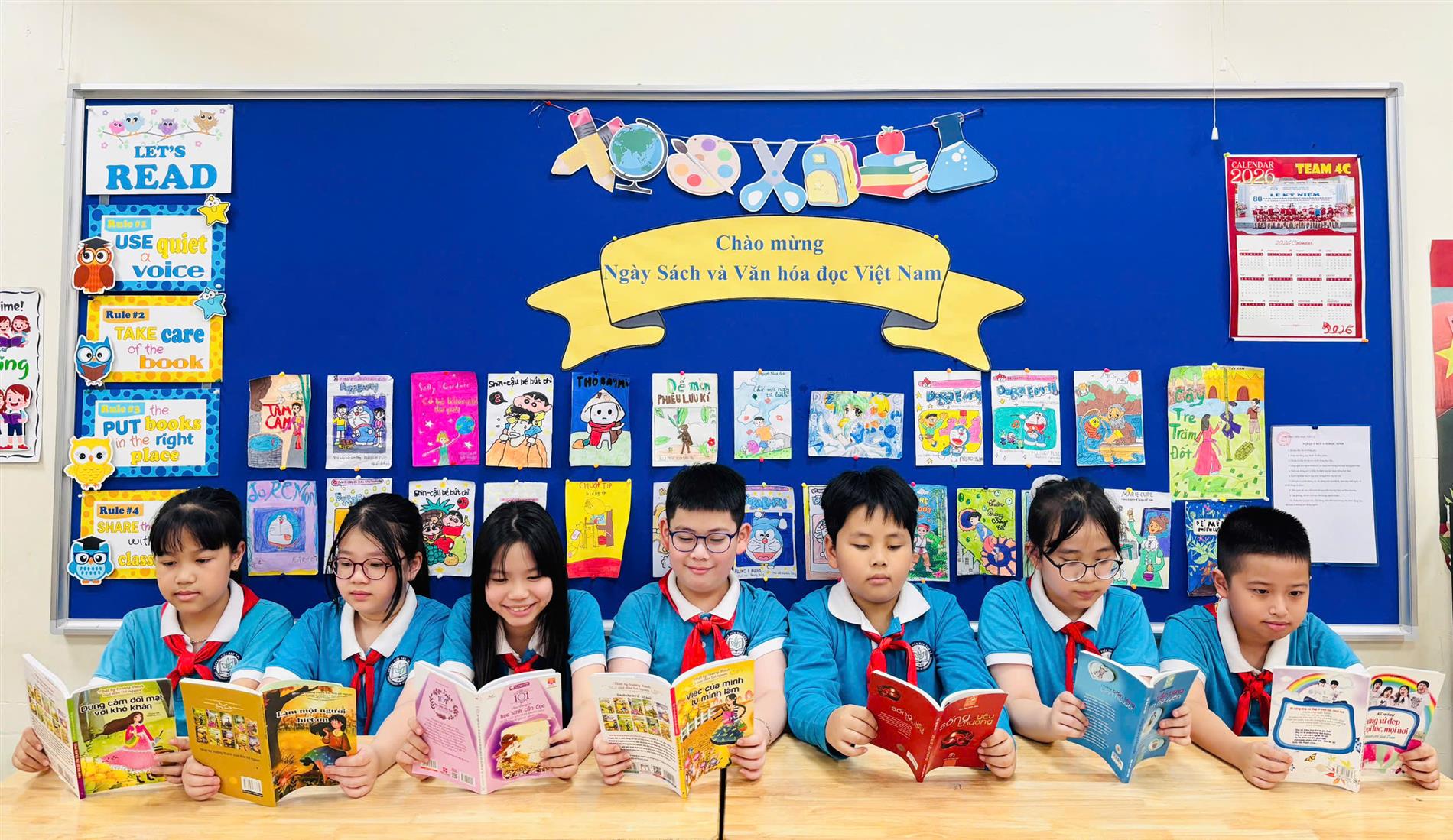 “Mỗi ngày một trang sách – Khám phá muôn điều hay” cùng các bạn nhỏ lớp 4C hưởng ứng Ngày Sách và Văn hóa đọc Việt Nam.