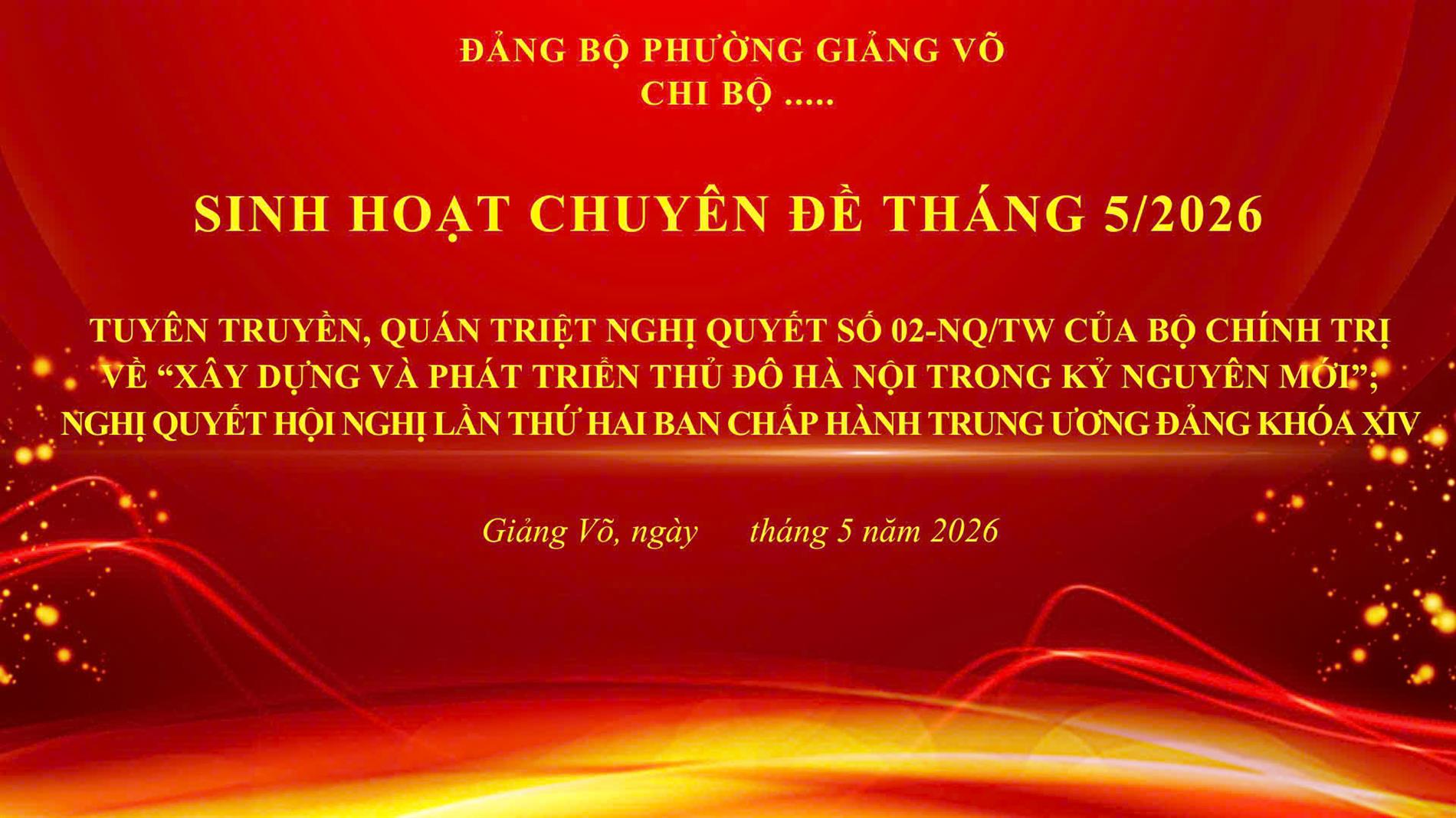 Chi bộ Trường Tiểu học Thủ Lệ sinh hoạt chuyên đề tháng 5/2026