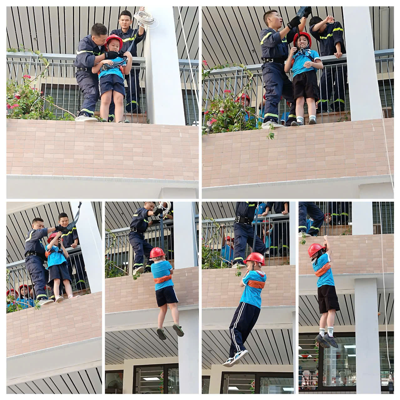 A collage of a person helping another person climb a building
Description automatically generated
