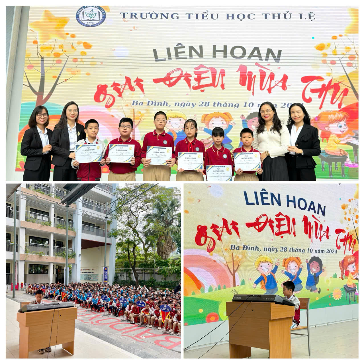 A group of people holding signs
Description automatically generated