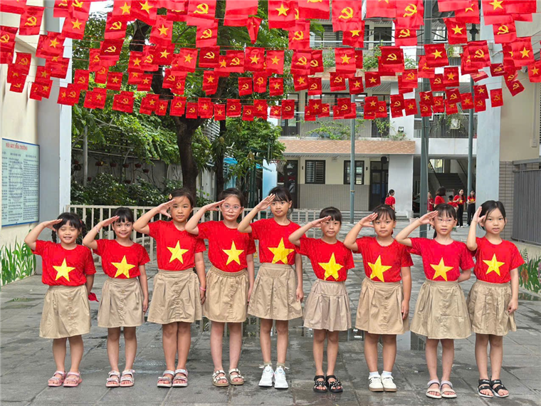 A group of children saluting
AI-generated content may be incorrect.