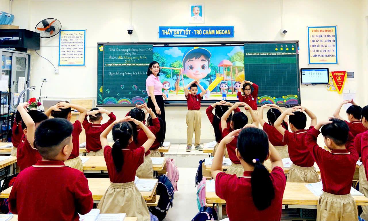 Cô và trò lớp 1B: Đổi mới sáng tạo, khơi dậy hứng thú và phát triển năng lực trong tiết Hội giảng môn Tiếng Việt