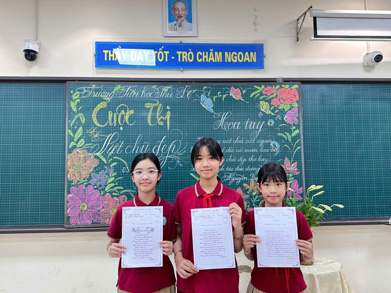 Các bạn học sinh lớp 5B tỏa sáng tại cuộc thi “Nét chữ đẹp – Tri thức sáng ngời”