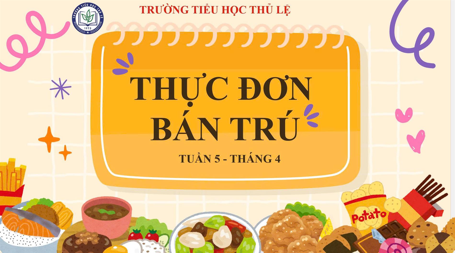 Thực đơn tuần 5 - Tháng 4/2026