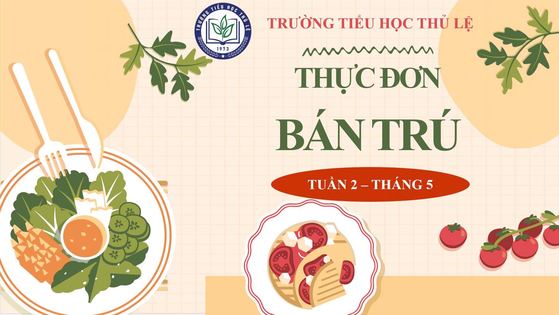 Thực đơn tuần 2 - Tháng 5/2026