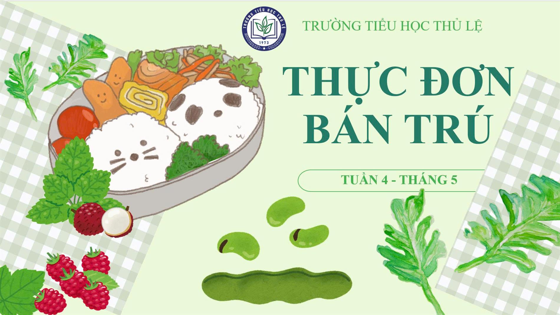 Thực đơn tuần 4 - Tháng 5/2026